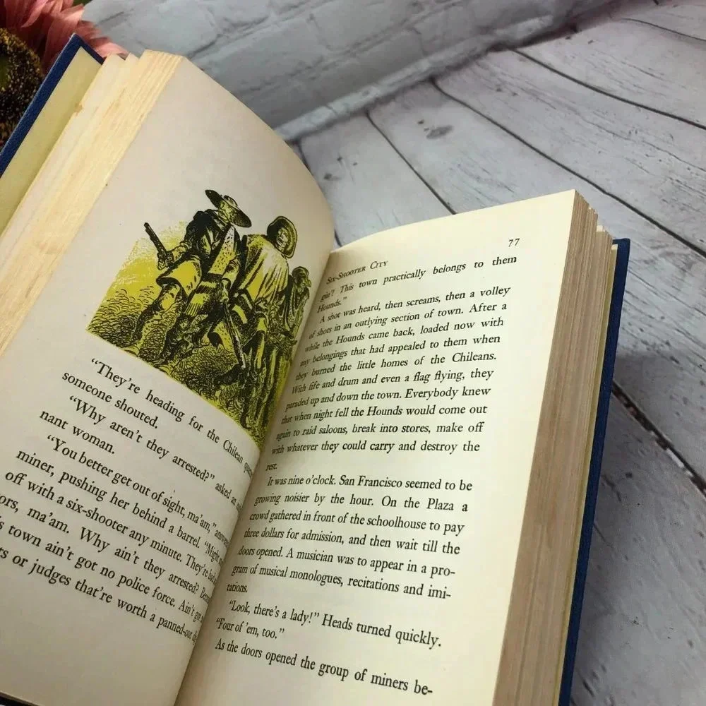 vtg 1950 hardback book California gold rush western americana history decor